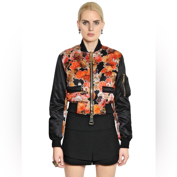 Givenchyfloral bomber jacket size XS like new.